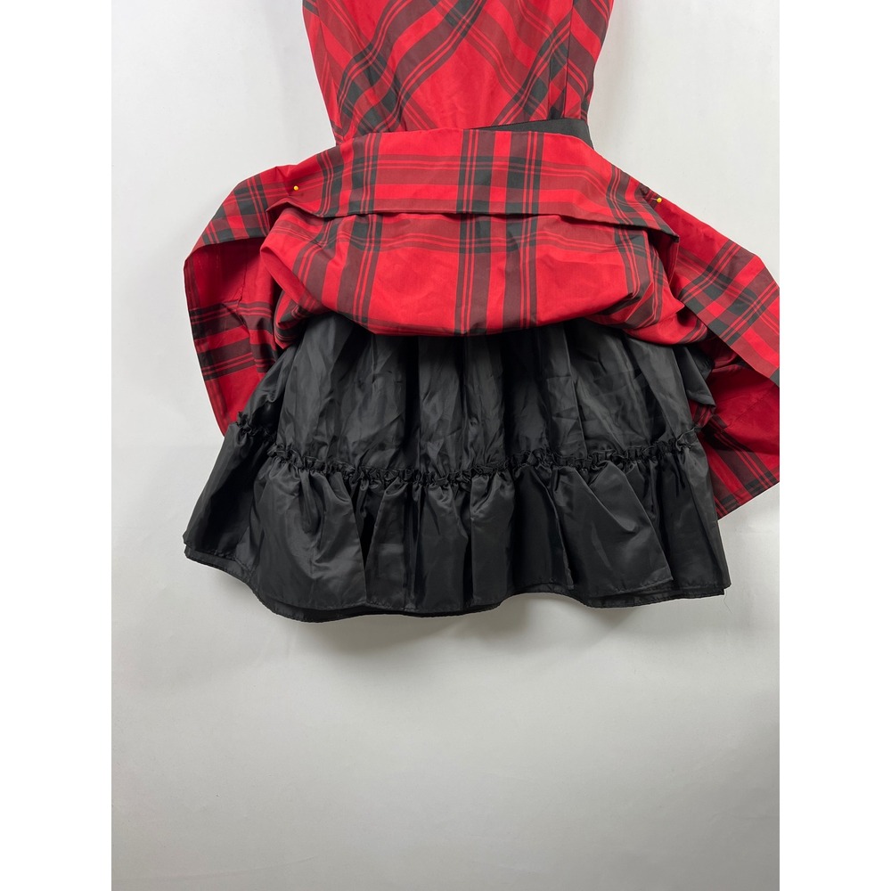 Polo Ralph Lauren Plaid Dress Girls 14 Red Black Tartan Holiday Fit Flare Bow - Picture 11 of 14